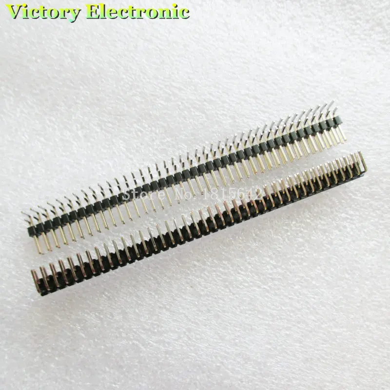 

5PCS/LOT 2.54mm 2 x 40 Pin Male Double Row Right Angle Pin Header Strip pin header double row angle