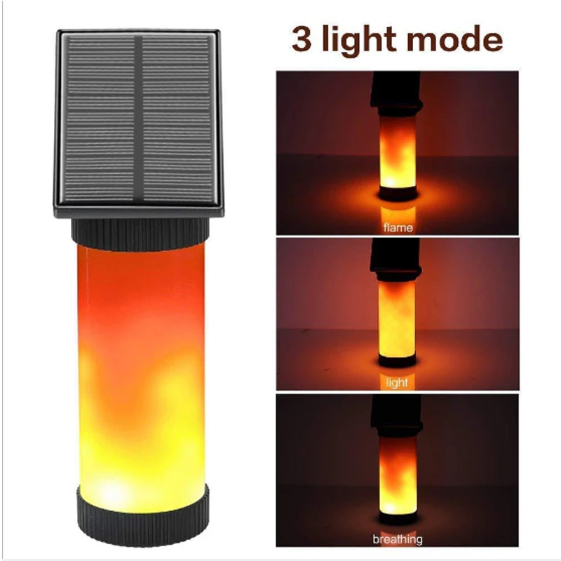 

Led Solar Light Outdoors Waterproof Solar Power Fire Flame Wall Light LED Flickering Wall Lamp Solar Light for Garden Decoration