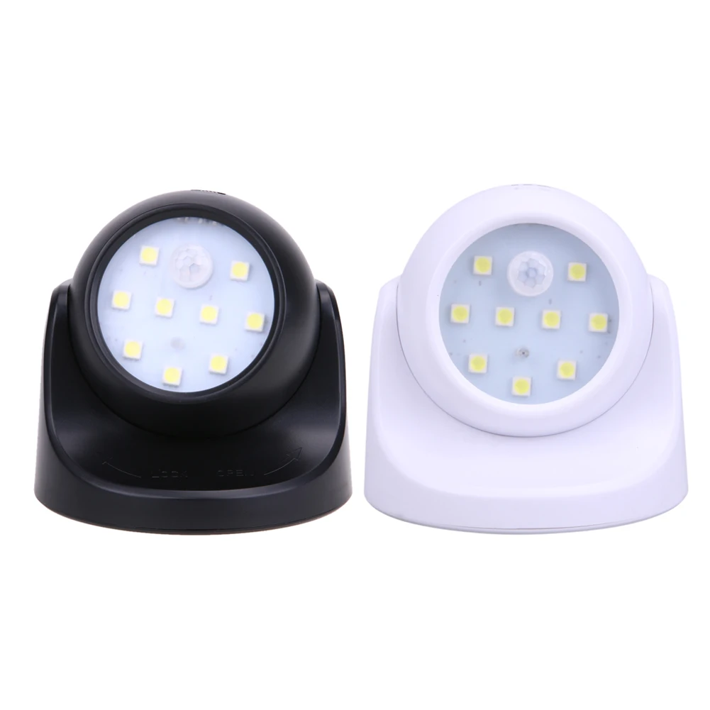 

9 LED IR Motion Sensor Night Light 360 Degree Rotation Portable Night Light Battery Operated Auto IR Infrared Luminary Lamp