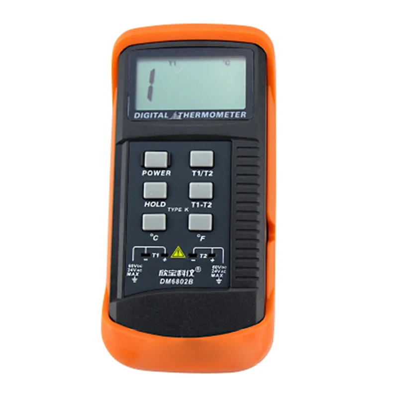 

LIXF-xinbaokeyi Portable Digital LCD Thermometer with K-Type Thermocouple Double Channel Meter Temperature DM6802B