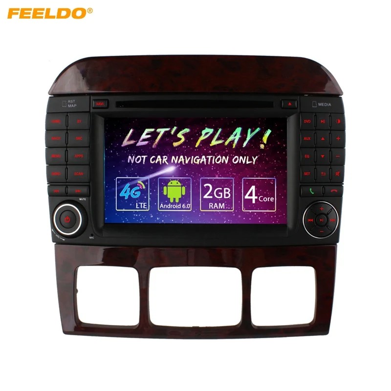 

FEELDO 7" inch Android 6.0 (64bit) DDR3 2G/16G/4G LTE Quad Core Car DVD GPS Radio Head Unit For Mercedes Benz S W220 S280/S320
