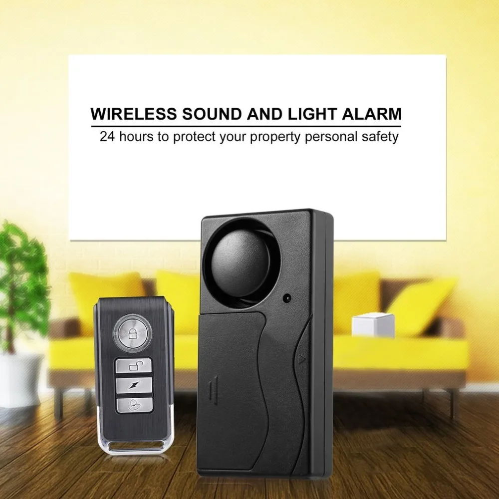 

Compact Small 105dB Ultra-loud Vibration Perception Wireless Vibration Trigger Safety Alarm with Remote Control