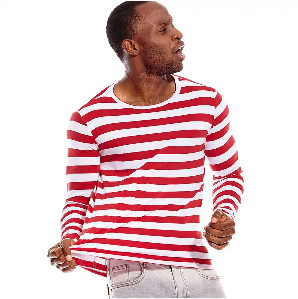 mens red striped t shirt