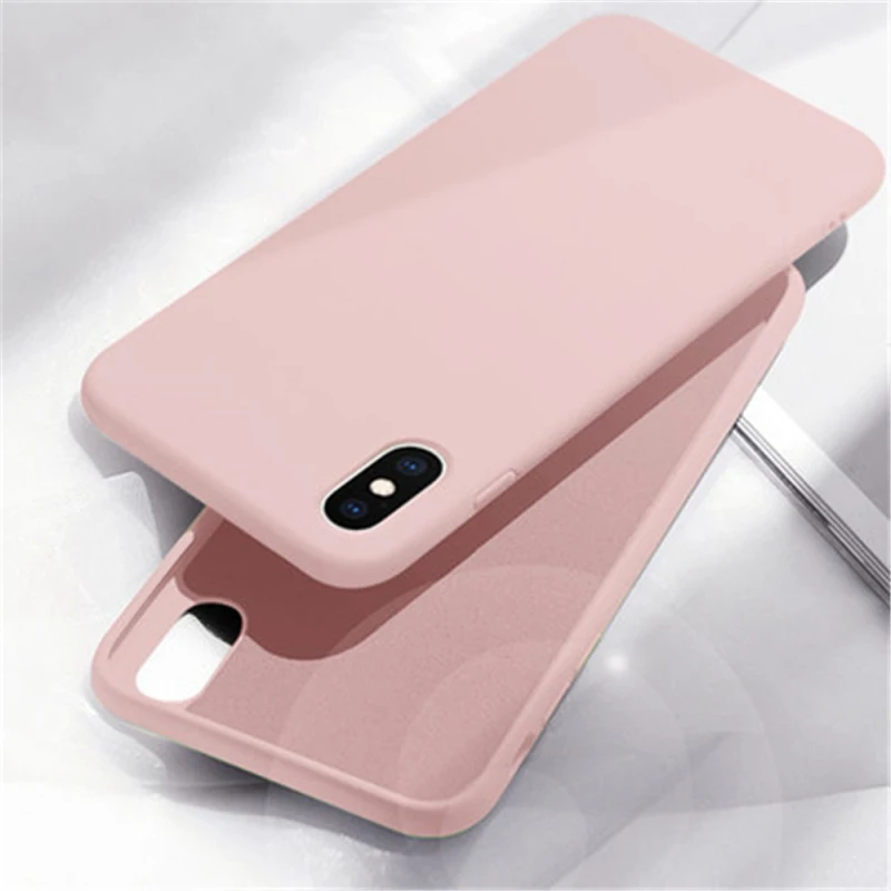 

New Phone Cases For iPhone 7 8 6 6s Plus Liquid Silicone Soft TPU Capa Fundas Cover For iPhone XS Max XR X Case Shockproof Shell