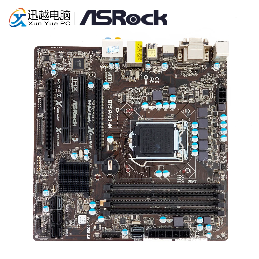 Asrock B75 Pro3-M Desktop Motherboard B75 Socket LGA 1155 i3 i5 i7 DDR3 32G SATA3 USB3.0 VGA DVI HDMI Micro-ATX