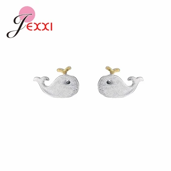 

Hot Sale 925 Silver and Pop Dolphin Fountain Shape Earrings Party Ceremony for Lovely Femme Present Accessories