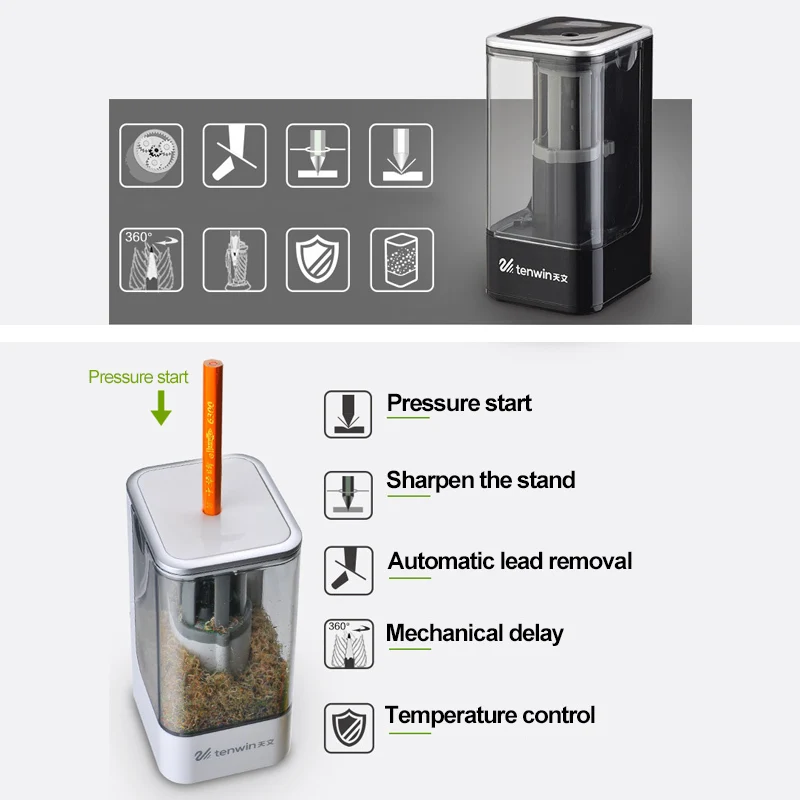 Мощный карандаш вставка Электрический прокатный нож один корпус стиль точилка для карандашей Безопасность Рабочая экономия точилка для карандашей 8006