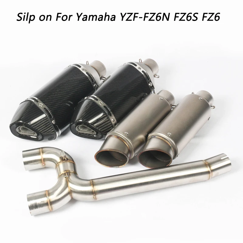 

Silp on for Yamaha YZF-FZ6N YZF-FZ6S Motorcycel Stainless Steel Middle Connecting Tail Exhaust Muffler Pipe For FZ6N FZ6S