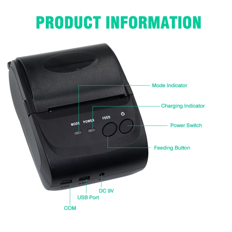 ZJ 5802 Portable Mini Bluetooth USB POS phone Printer 58mm Wireless Thermal Receipt photo printer pos billing machine