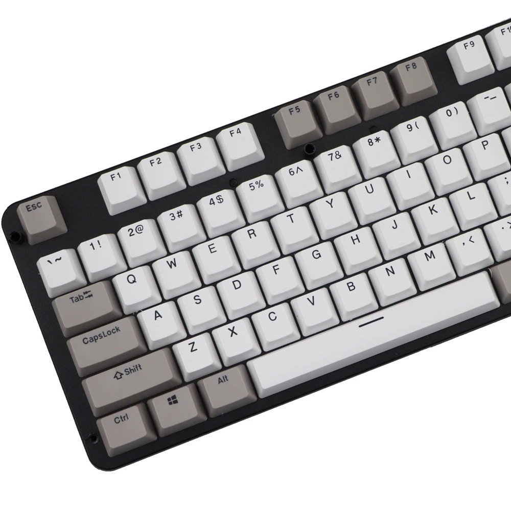 Pbt keycap двойная съемка 108 клавиш ретро серый белый OEM профиль для MX переключатели