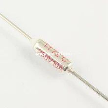 10 pces por lote ry axial microtemp fusível térmico tf corte 72 graus 10a 250v