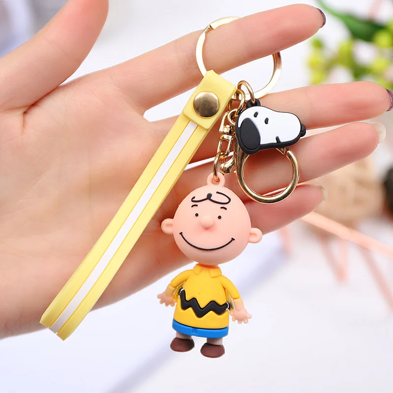 

2019 New INS Cute Cartoon Charlie Brown Key Chain For Ladies Creative Car Bag Charms Accessories Anime Keychain Boyfriend Gifts