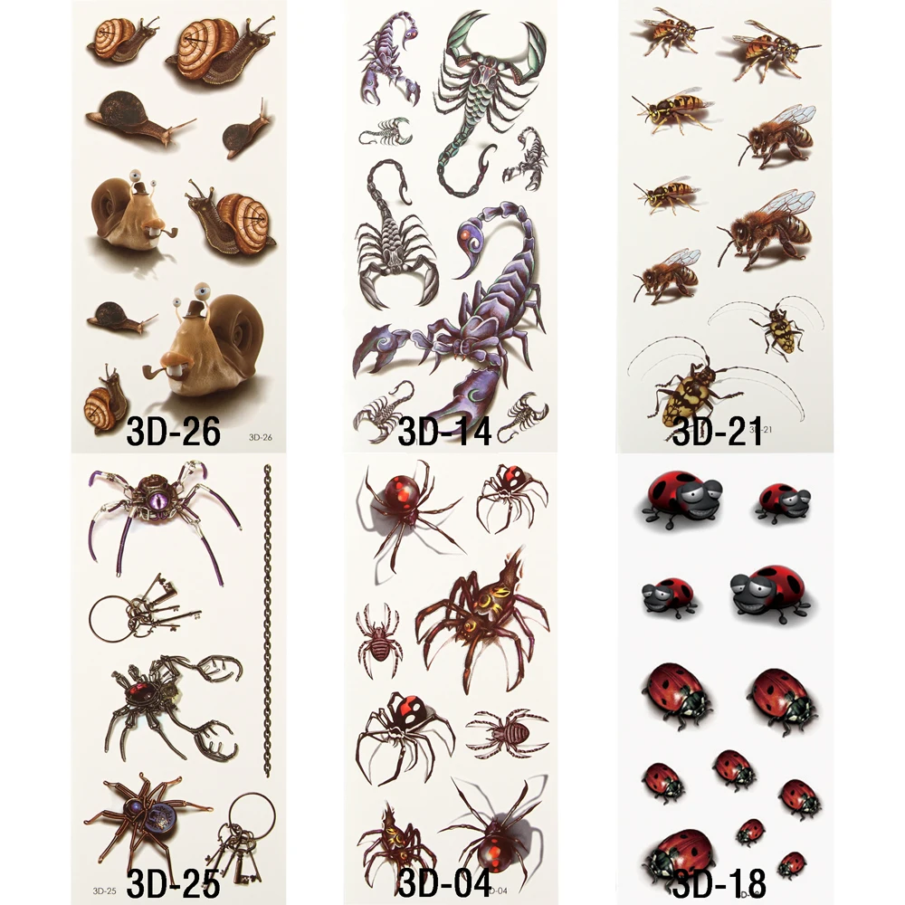 10x Gaya 3D Warna Warni Bunga Mawar Tahan Air Sementara Tato Tubuh