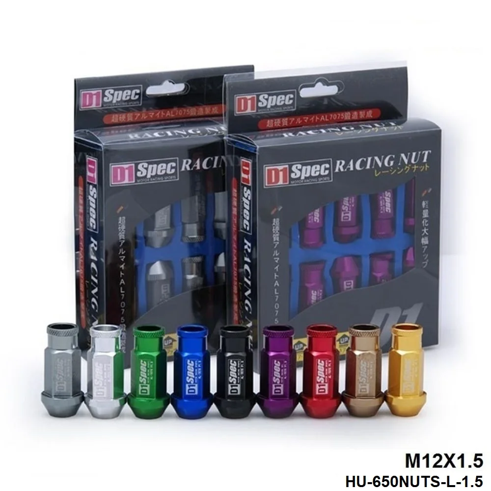 D1spec Jdm Billet Aluminum Wheel Racing Lug Nuts P1.5, L52mm 20pcs