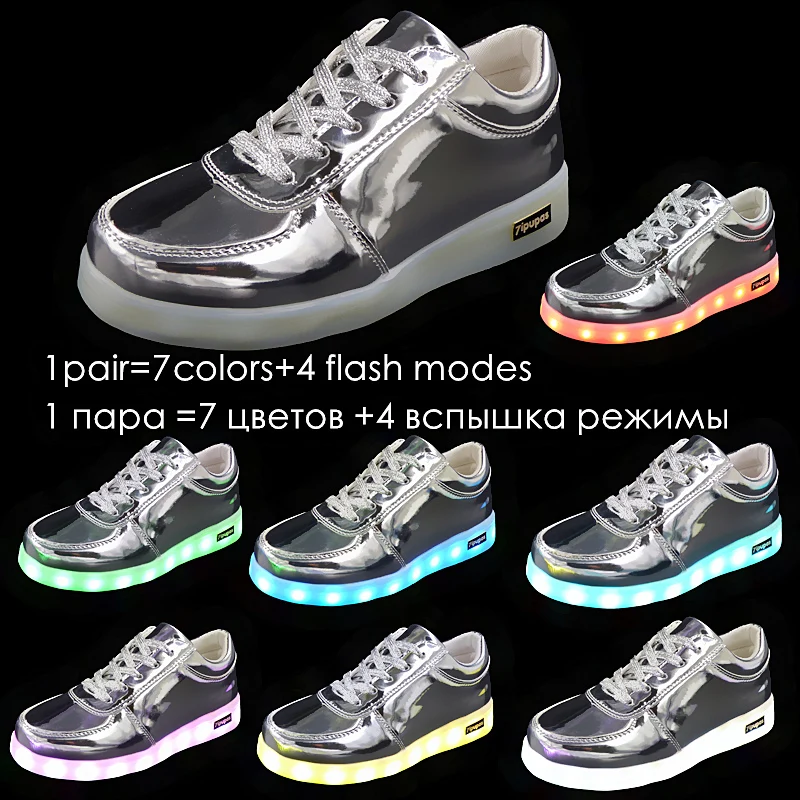 EUR 30-44 Children's Sneakers glowing Fashion USB Rechargeable Lighted up LED Shoes Kids Luminous Sneakers for Boys & Girls