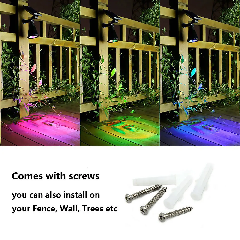 Emissor de Luz Lâmpada do Gramado para Decoração Luz ao ar Diodo Solar Jardim Spotlight Soalr Livre 7 Leds Ajustável Parede Fense Paisagem My1 17 Luminárias gramado
