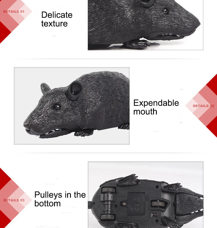 Chiger игрушки RC Мышь высокая имитация ужасный страшный компьютерные мыши с подсветкой смешной ловкий игровая мышь игрушечная крыса для детей