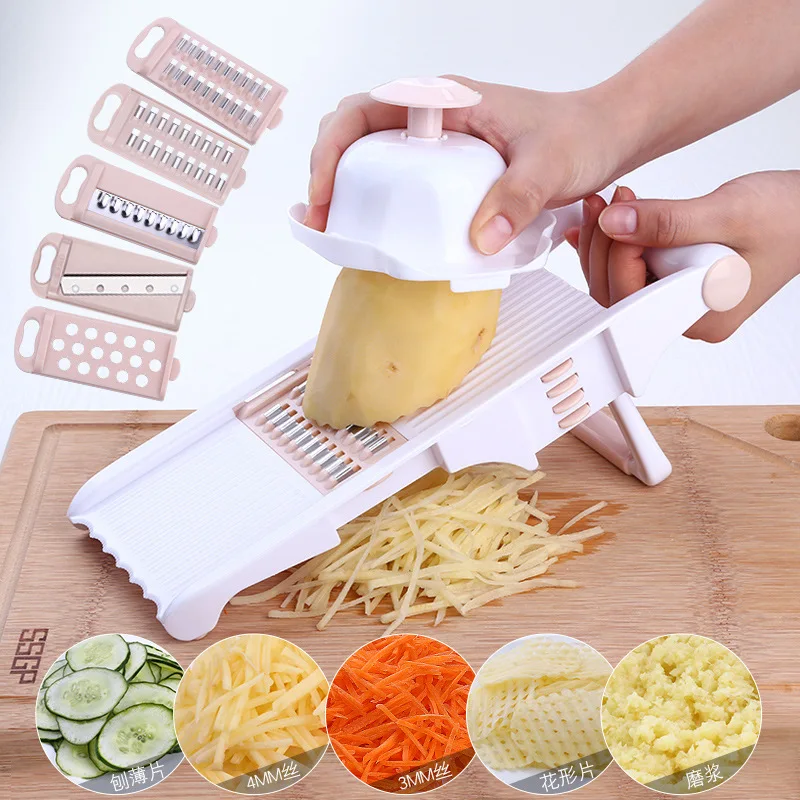 Online Manuelle Gemüse Cutter Slicer mit 8 5 Edelstahl Austauschbaren Klingen Mandoline Zwiebel Kartoffel Schäler Karotte Reibe Dicer