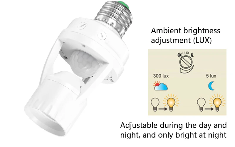 E27 E26 B22 Лампа база человеческого тела Индукционная лампа держатель AC110-220V 360 ° PIR датчик движения инфракрасный переключатель светодиодный