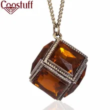 Beautiful Cube necklaces & pendants Vintage Long Necklaces for women 2017 New Fashion Women Men Jewelry statement necklace