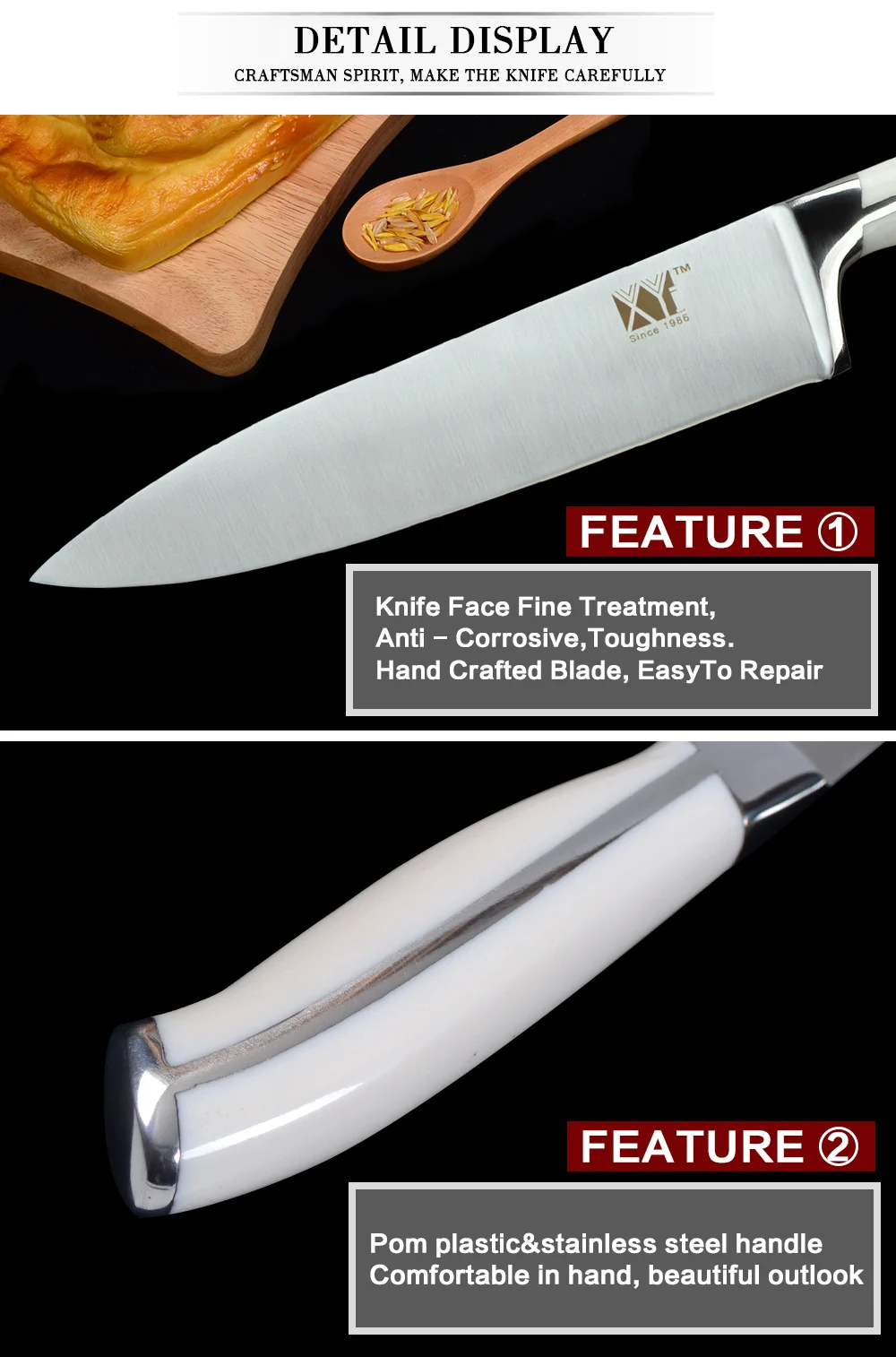 XYj поварской нож, кухонный нож, 8 дюймов, поварской нож N1, немецкий Высокоуглеродистый нож из нержавеющей стали, полная ручка, Бесплатный нож, крышка