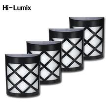 Hi-Lumix, 4 шт., Солнечный настенный светильник, водонепроницаемый, для дома и сада, освещение, украшение, RGB, теплый белый, современный светильник, для двора, дорожка