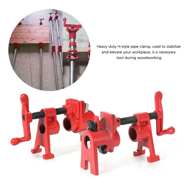 3/4 inch Heavy Duty H Style Pipe Clamp Woodworking Wood Gluing Pipe