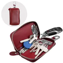 Разделенная кожа унисекс ключи держатель мужские ключи кошельки повседневные молнии органайзер для ключей сумка высокого качества женские кошельки домработницы