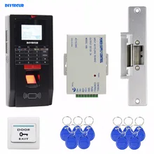 DIYSECUR отпечатков пальцев Id Card 125 кГц RFID считыватель Пароль Клавиатура система контроля допуска к двери комплект Strike Lock для офиса/дома