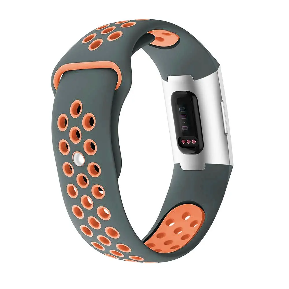 KINGBEIKE Popular Sport Silicone Watch Band for Fitbit Charge 3 Replacement Watchbands Wristwatch Bracelet Strap Uniform Size