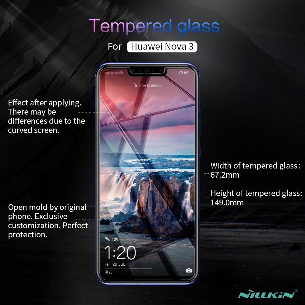 Защитная пленка для экрана huawei Nova 3, стекло huawei Nova 3i, закаленное стекло Nillkin H+ PRO, 0,2 мм, 2.5D стекло для huawei P Smart Plus
