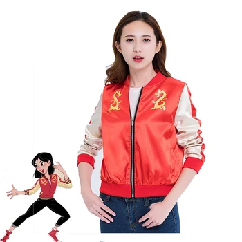 

Mulan Cosplay Costume Princess Mulan Jacket Ralph Breaks the Internet Dragon Cosplay Coat Women Costume