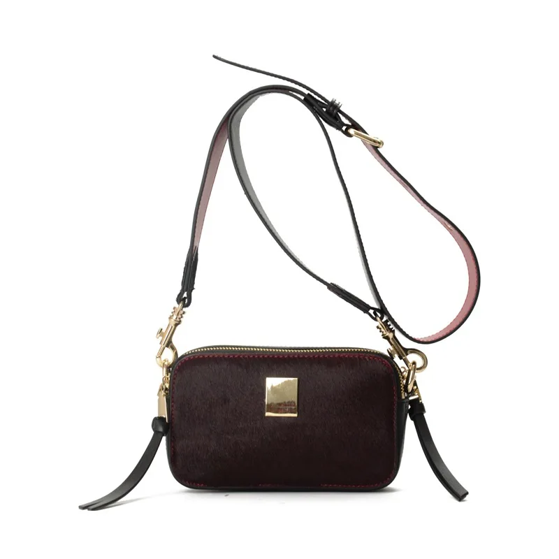 

Women bag Leather women's mobile bag 2018 new retro leather horse Mao Xiaofang bag fashion women's camera bag