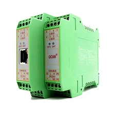 Industrial grade Modbus RTU to CAN bus converter with DIN rail GCAN-204 used for serial and CAN-Bus connection.