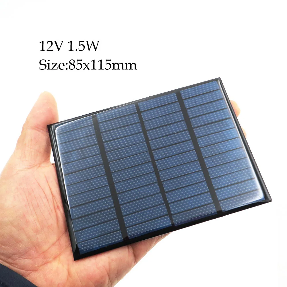 Солнечная панель 12 В DC солнечный мини-комплект DIY для батареи, зарядные устройства для мобильных телефонов, портативный 12 в вольт 1,5 Вт 1,8 Вт 1,92 Вт 2 Вт 2,5 Вт 3 Вт 4,2 Вт - Цвет: 1.5W