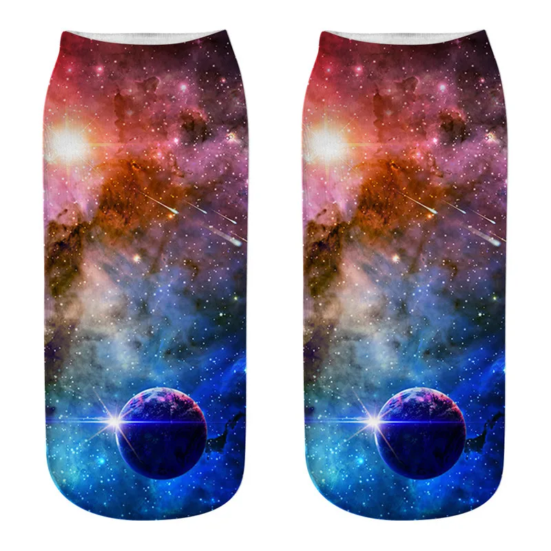 Dreamlikelin красочные 3D Звездные облака планета 1 пара Женские Мужские носки Модные хлопковые полиэстер гибкие носки - Цвет: 2