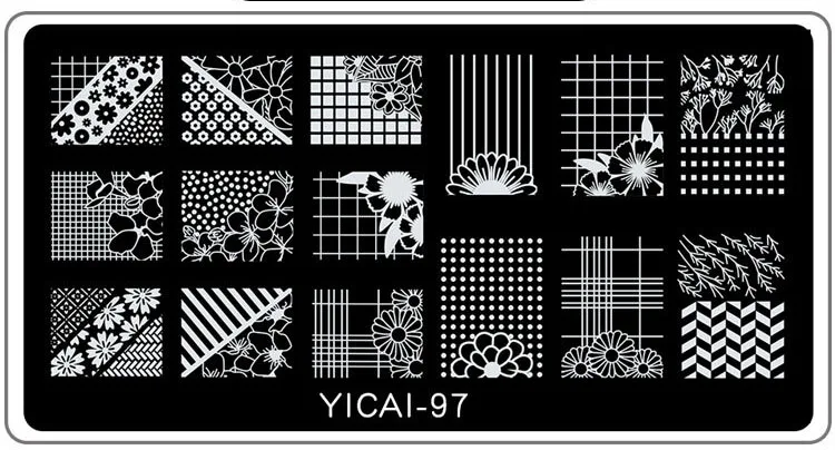 Шаблон для штамповки ногтей, мультяшный штамп с изображением фрукта, 1 шт., прямоугольная форма для ногтей 12,5*6,5 см - Цвет: YICAI97