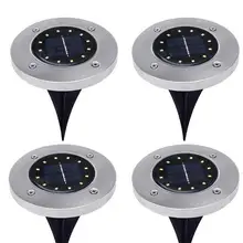 4 шт. 12LED светильник на солнечной энергии под землёй, лампа для газона, лампа для улицы, садовая дорожка, напольный светильник s для дома, двора, подъездной дорожки