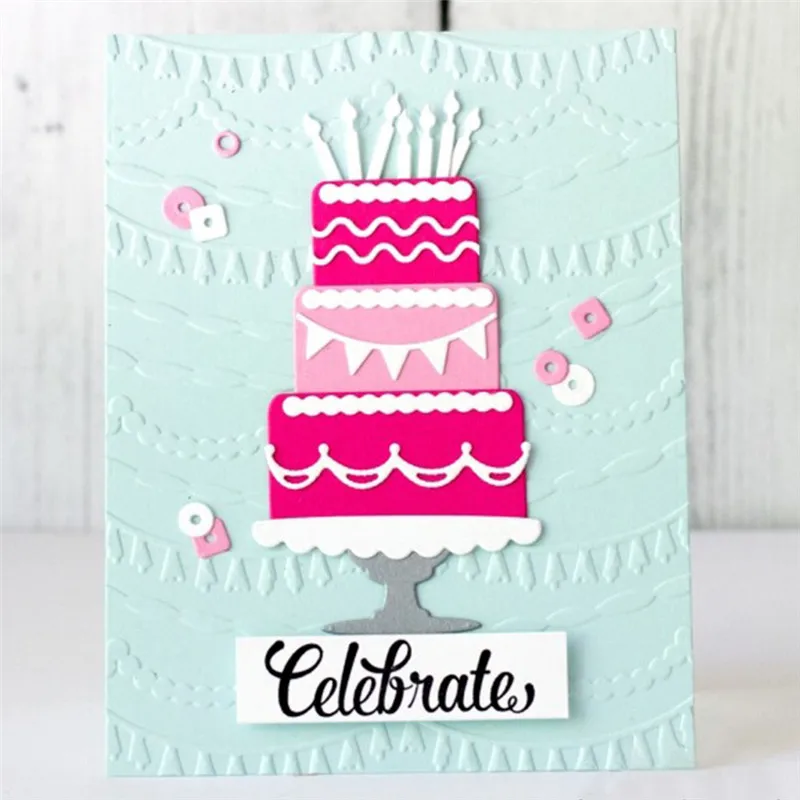 

DiyArts Cake Metal Cutting Dies Fustelle Birthday Scrapbooking Card Making Album Embossing Craft Cut Stencil Troqueles Template