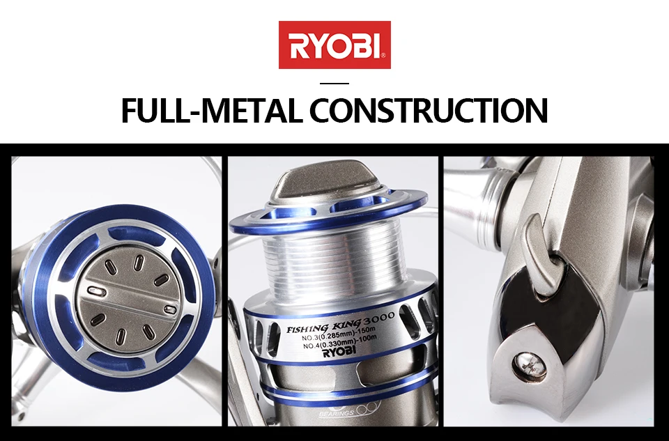 RYOBI рыболовная KING я спиннинговые Катушки 1000 2000 3000 4000 6000 8000 5,1: 1/5. 0:1 Шестерни коэффициент 6+ 1BB Макс Перетащите 10 кг