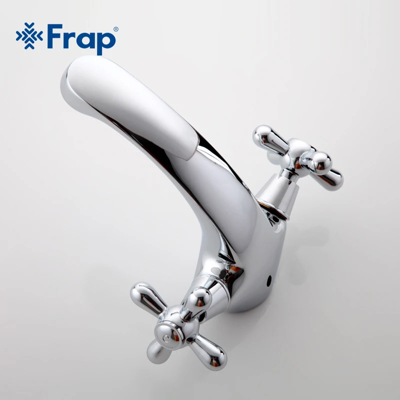 Kaufen FRAP Klassische Silber bad Becken wasserhahn mischer Wc Wasserhahn Doppel griff bad wasserhahn heiße und kalte wasser mixer control F1025