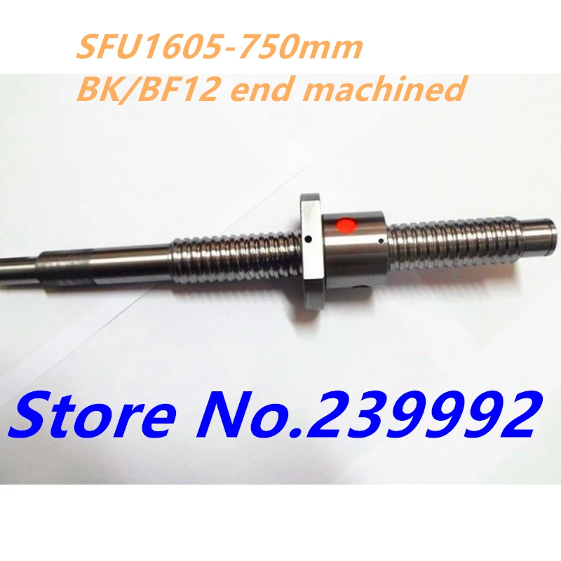 Tornillo de bola SFU1605 750mm + 1 ud. RM 1605, husillo de bolas BK