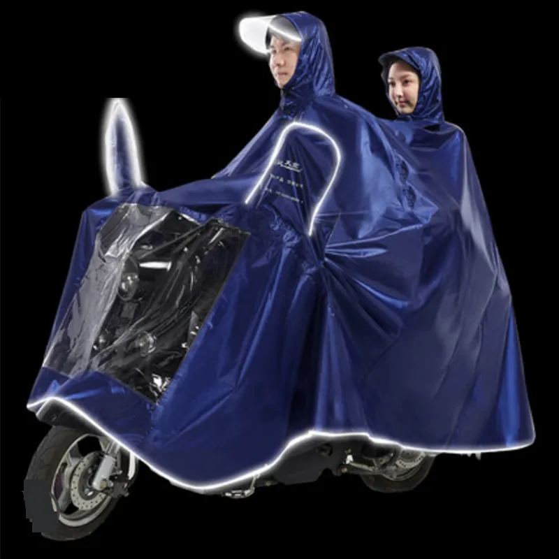Водонепроницаемый мотоциклетный дождевик пончо для мужчин непроницаемый мото Электрический Взрослый дождевик пончо для женщин Regenjas Dames Длинный плащ QR225 - Цвет: Navy B