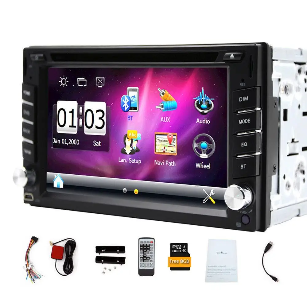 Cheap HD GPS Navi Car DVD Stereo 3D Map Autoradio Head Unit CD Logo Player Radio BT car radio player dvd cd car radio stereo in dash 1