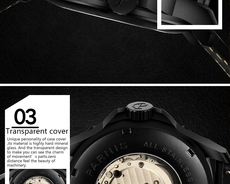 Парнис Мужские механические часы лучший бренд класса люкс часы Водонепроницаемый часы Фитнес мужские наручные часы Reloj Hombre 2018