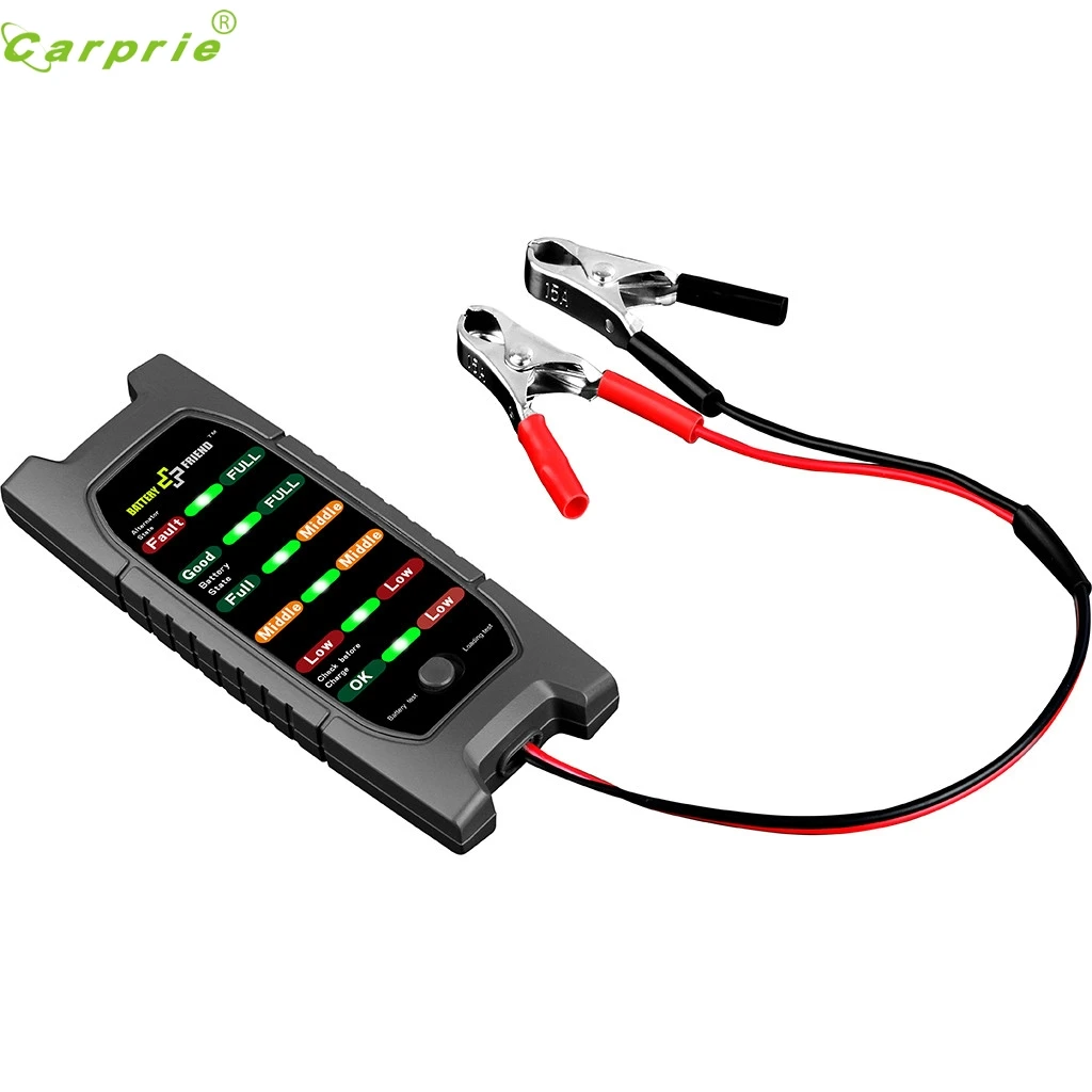 

CARPRIE 12V Digital Battery Alternator Tester Car Diagnostic Tool with 6 LED Lights Display Battery Testers For Car Motorcycle #