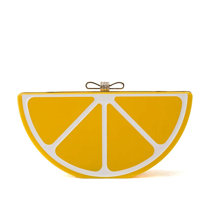 

Lovely Fruit Women's Handbags Acrylic Clutch Evening Bags For Women Coloful Watermelon Lemon Purse Chains Messenger Little Bag