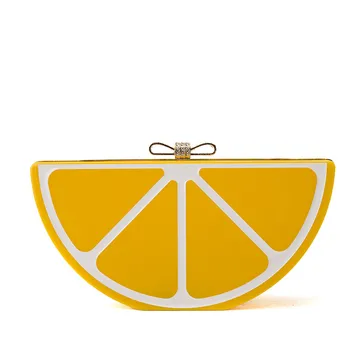 

Lovely Fruit Women's Handbags Acrylic Clutch Evening Bags For Women Coloful Watermelon Lemon Purse Chains Messenger Little Bag