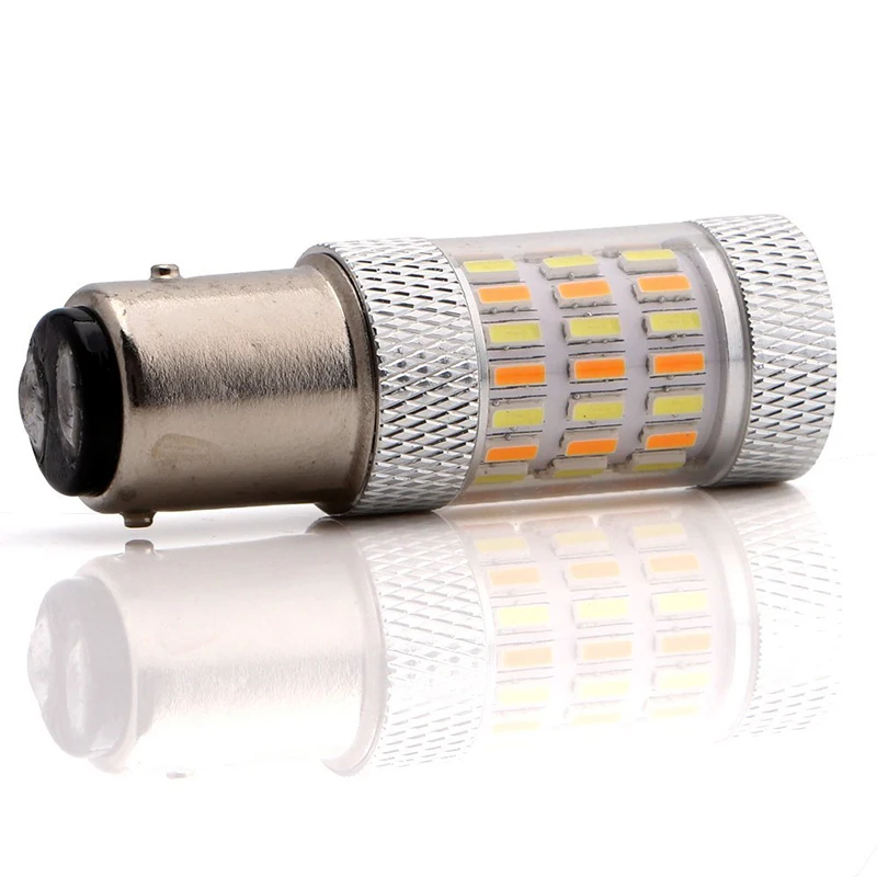 2 шт. 3157/3156/1157/1156/7440/7443 60SMD Двухцветные светодиодные Автомобильные дневные ходовые