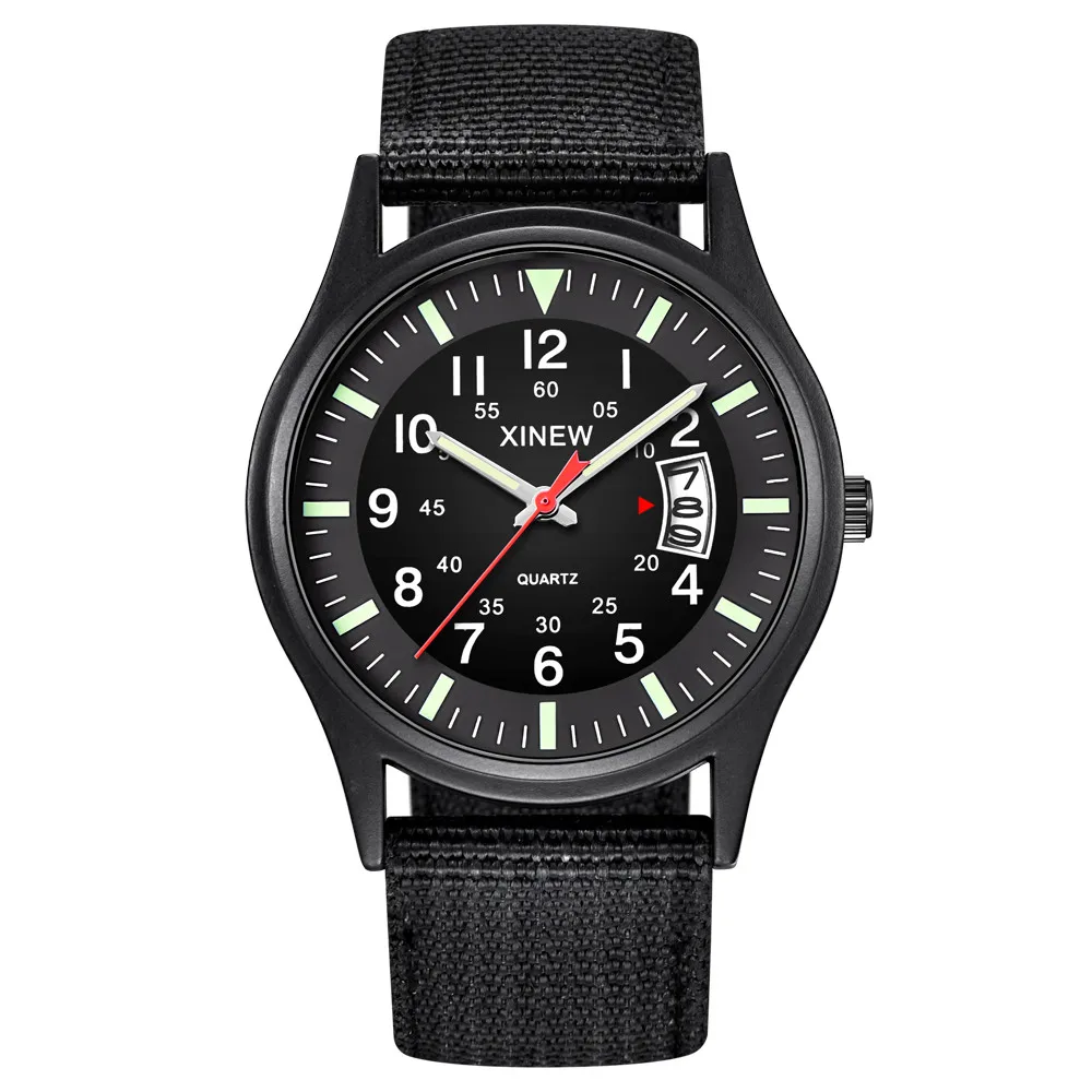 

Bracelet Relogio Masculino Bracelet Round Dial Nylon Strap Band Men Boy Military Army Date Quartz Wrist Watch Gift Watch Clock